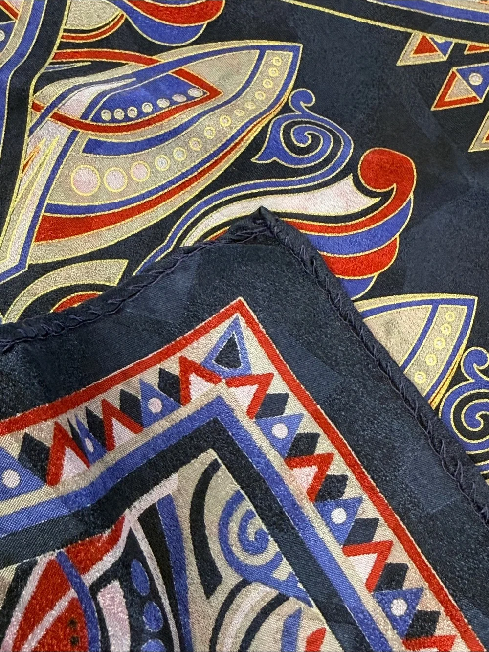 ❤️💙 Vintage Americana Silk Pocket Square Handkerchief 12” x 12” ❤️💙
